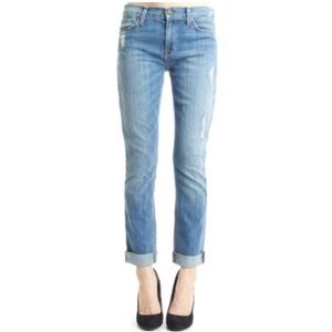 Hudson Tilda Midrise Straight Cuff Distressed Blue Ankle Jeans